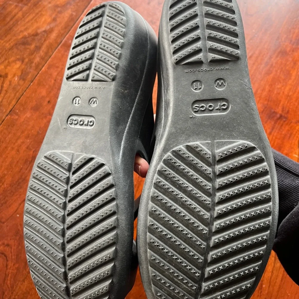 Crocs Meleen Twist Wedge Sandals‎ Black Dual Comfort Womens 11 Slide Shoes